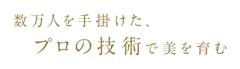 数万人を手掛けた、プロの技術で美を育む